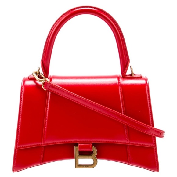 Balenciaga Red Leather Hourglass XS Bag Gold - Picture 1 of 14